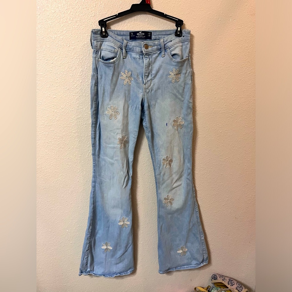 Hollister Blue Flare Wide Leg Jeans